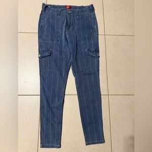 Dickies Blue Striped skinny cargo jeans